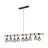 Eglo Pendelleuchte Townshend 5 Stahl Holz Schwarz | IP20 - Geeignet für 9x E27 
