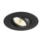 SLV New Tria 75 Spot Aluminium Schwarz Rund 8.3W 750lm 38D - 930 Warmweiß | Ausschnitt 75mm -  Höchste Farbwiedergabe - Dimmbar 