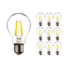 Mehrfachpackung 10x Noxion Lucent LED E27 Birne Fadenlampe Klar 8.5W 1055lm - 827 Extra Warmweiß | Dimmbar - Ersatz für 75W